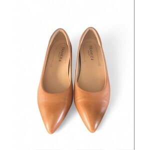 Frankie4 Poppy Tan Leather Pointed Toe Flats Womens Size 9 Supportive Comfort